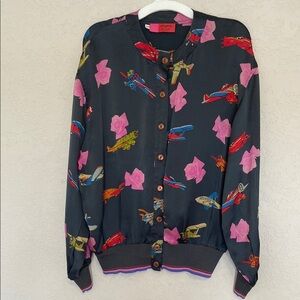 Colorful Airplane Print Women's Top